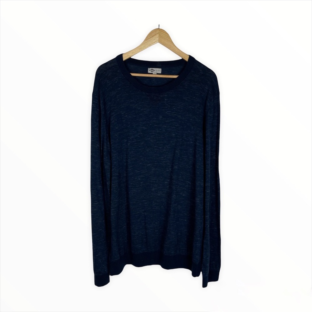 Lee Cooper Blue Linen Blend Crew Neck Lightweight Sweatshirt